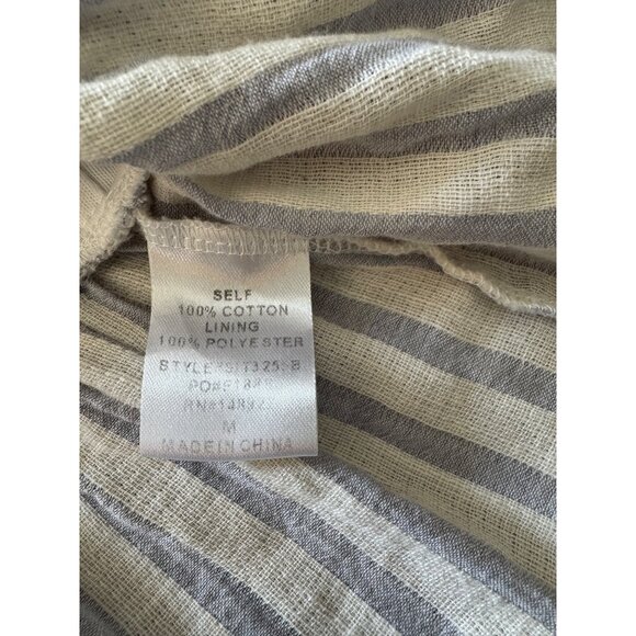 Altar’d State Top M Cropped Striped Long Sleeve Peplum Deep V-Neck Peasant - Picture 6 of 9